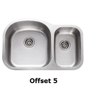 Stainless steel Undermount sink offset 3